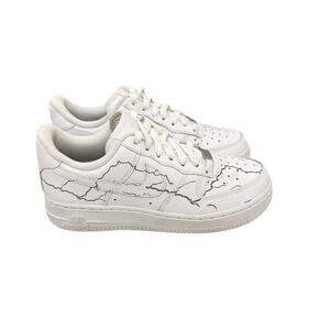 Nike Shoes Air Force 1 AF! White Custom Lightning Bolt Sneakers Size Women's 6.5